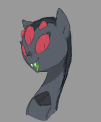 Size: 446x536 | Tagged: safe, artist:carnifex, imported from derpibooru, oc, oc only, monster pony, original species, spiderpony, bust, gray background, monster mare, simple background, solo