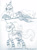 Size: 750x1013 | Tagged: safe, artist:brianblackberry, imported from derpibooru, princess luna, alicorn, pony, clothes, female, hat, headset, looking at you, monochrome, party hat, prone, simple background, sketch, smiling, socks, solo, striped socks, white background