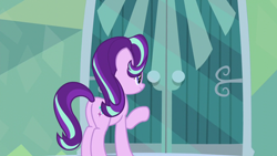 Size: 1280x720 | Tagged: safe, imported from derpibooru, screencap, starlight glimmer, pony, unicorn, the crystalling, butt, female, mare, plot, raised hoof, solo