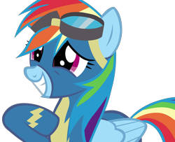 Size: 5920x4800 | Tagged: safe, artist:frownfactory, imported from derpibooru, rainbow dash, pegasus, pony, parental glideance, absurd resolution, clothes, female, goggles, simple background, solo, transparent background, uniform, vector, wonderbolts uniform