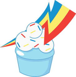 Size: 717x732 | Tagged: safe, artist:shadowfoxgraphics, imported from derpibooru, rainbow dash, pony, cupcake, cutie mark, food, rainbow and cupcakes, simple background, sprinkles, transparent background, vector