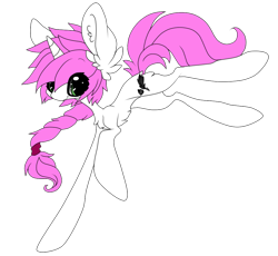 Size: 1043x961 | Tagged: safe, artist:aspenglowe, imported from derpibooru, oc, oc only, oc:quill, pony, unicorn, big ears, chest fluff, commission, ear fluff, hairband, ponytail, simple background, solo, transparent background