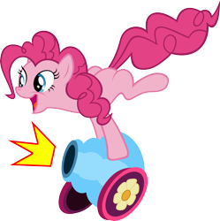 Size: 3670x3678 | Tagged: safe, artist:hombre0, imported from derpibooru, pinkie pie, earth pony, pony, female, mare, party cannon, simple background, solo, transparent background, vector