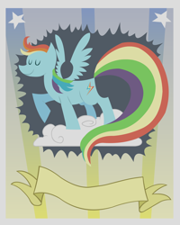 Size: 3000x3750 | Tagged: safe, artist:klarnetist, imported from derpibooru, rainbow dash, pony, the mysterious mare do well, backwards cutie mark, female, partly pointy, pointy ponies, poster, solo, vector