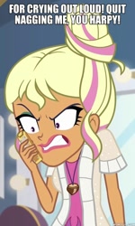 Size: 600x1000 | Tagged: safe, edit, edited screencap, imported from derpibooru, screencap, chestnut magnifico, equestria girls, movie magic, spoiler:eqg specials, american dad, chestnut's angry phone call, cropped, female, image macro, meme, memeful.com, solo