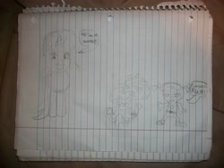 Size: 3664x2748 | Tagged: safe, artist:vinylloverfrom4311, derpibooru exclusive, imported from derpibooru, lyra heartstrings, pony, floogals, grayscale, group, lined paper, monochrome, photo, sketch, that pony sure does love humans, trace, traditional art