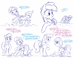 Size: 5000x4000 | Tagged: safe, artist:dilarus, deleted from derpibooru, imported from derpibooru, cheerilee, rainbow dash, scootaloo, pony, comic:the only one, absurd resolution, comic, crying, monochrome, neo noir, partial color, running