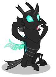 Size: 942x1296 | Tagged: safe, artist:watermelon changeling, derpibooru exclusive, imported from derpibooru, thorax, changeling, male, ms paint, open mouth, simple background, sitting, solo, white background, worried