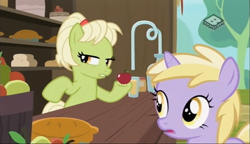 Size: 832x478 | Tagged: safe, imported from derpibooru, screencap, dinky hooves, granny smith, pony, the perfect pear