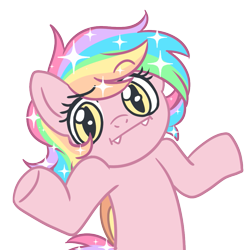 Size: 945x945 | Tagged: safe, artist:hawthornss, imported from derpibooru, oc, oc only, oc:paper stars, bat pony, pony, :i, base used, bat pony oc, cute, cute little fangs, fangs, looking at you, shrug, shrugpony, simple background, solo, transparent background