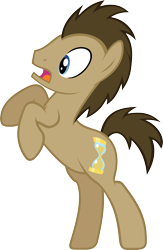 Size: 3065x4695 | Tagged: safe, artist:hombre0, imported from derpibooru, doctor whooves, time turner, earth pony, pony, call of the cutie, absurd resolution, male, rearing, simple background, solo, stallion, transparent background, vector