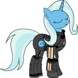 Size: 3075x3060 | Tagged: safe, artist:sethisto, imported from derpibooru, trixie, pony, unicorn, armor, crossover, female, mare, mass effect, mass effect 3, n7, n7 armor, newbie artist training grounds, simple background, solo, transparent background, vector