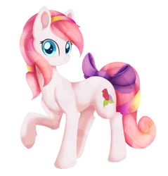 Size: 1061x1108 | Tagged: safe, artist:dusthiel, imported from derpibooru, oc, oc only, oc:crystal rose, crystal pony, pony, bow, female, mare, raised hoof, simple background, solo, tail bow, transparent background