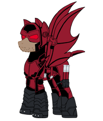 Size: 1835x2161 | Tagged: safe, artist:edcom02, artist:jmkplover, imported from derpibooru, bat pony, pegasus, pony, clothes, costume, daredevil, daredevil (series), fake wings, matt murdock, netflix