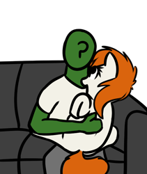 Size: 532x630 | Tagged: safe, artist:neuro, imported from derpibooru, oc, oc only, oc:anon, oc:brave, earth pony, human, pony, couch, female, holding a pony, mare, simple background, sitting on lap, transparent background