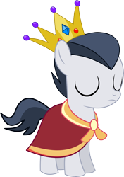 Size: 6450x9172 | Tagged: safe, artist:cyanlightning, imported from derpibooru, rumble, pony, .svg available, absurd resolution, cape, clothes, colt, crown, eyes closed, jewelry, male, regalia, simple background, solo, transparent background, vector