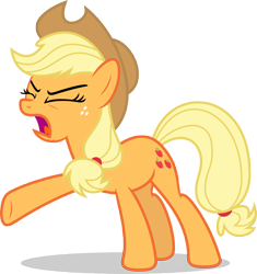 Size: 7000x7434 | Tagged: safe, artist:luckreza8, imported from derpibooru, applejack, earth pony, pony, honest apple, absurd resolution, cowboy hat, eyes closed, female, hat, mare, simple background, solo, stetson, transparent background