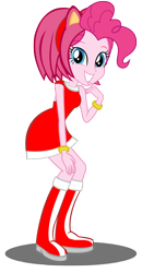 Size: 1252x2226 | Tagged: safe, artist:imperfectxiii, artist:trungtranhaitrung, imported from derpibooru, pinkie pie, equestria girls, amy rose, boots, clothes, clothes swap, cosplay, costume, crossover, custom, customized toy, female, grin, irl, looking at you, shoes, simple background, smiling, solo, sonic the hedgehog (series), toy, transparent background