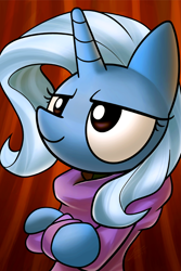 Size: 540x810 | Tagged: safe, artist:dori-to, imported from derpibooru, part of a set, trixie, pony, clothes, crossed hooves, female, hoodie, solo