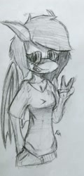 Size: 923x1920 | Tagged: safe, artist:spectrum36, imported from derpibooru, oc, oc only, oc:spectrum, anthro, dracony, hybrid, clothes, rule 63, sketch, traditional art