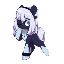 Size: 1000x1000 | Tagged: safe, artist:lnspira, imported from derpibooru, oc, oc only, oc:yuna, earth pony, pony, female, mare, one eye closed, simple background, solo, transparent background, wink