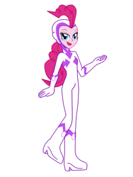 Size: 1024x1365 | Tagged: safe, artist:ferrokiva, imported from derpibooru, fili-second, pinkie pie, equestria girls, movie magic, power ponies (episode), spoiler:eqg specials, clothes, female, power ponies, simple background, solo, superhero, superhero humanized, transparent background