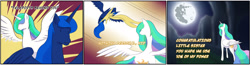 Size: 2700x700 | Tagged: safe, artist:4as, imported from derpibooru, princess celestia, princess luna, pony, both cutie marks, butt, comic, edgy, magic, mare in the moon, meme, moon, plot, sunbutt, teleportation