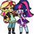 Size: 1000x1000 | Tagged: safe, artist:fazzfuck, imported from derpibooru, sci-twi, sunset shimmer, twilight sparkle, equestria girls, blushing, bruised, clothes, crying, duo, female, heart, jacket, leather jacket, lesbian, ponytail, scitwishimmer, shipping, simple background, sunsetsparkle