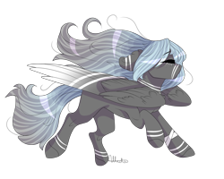 Size: 2000x1600 | Tagged: safe, artist:skimea, imported from derpibooru, oc, oc only, oc:gray sky, pegasus, pony, colored wings, eyes closed, female, mare, multicolored wings, running, simple background, solo, transparent background