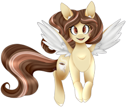 Size: 2113x1867 | Tagged: safe, artist:beashay, imported from derpibooru, oc, oc only, oc:mocha sugar, pegasus, pony, female, flying, mare, simple background, solo, transparent background