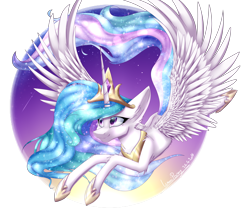 Size: 3512x2985 | Tagged: safe, artist:lumip0ny, imported from derpibooru, princess celestia, alicorn, pony, chest fluff, female, flying, mare, simple background, solo, stars, sun, transparent background, twilight (astronomy)