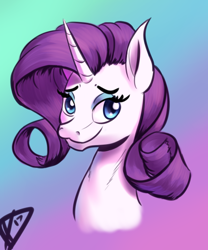 Size: 500x600 | Tagged: safe, artist:paradigmpizza, imported from derpibooru, rarity, pony, unicorn, eyeshadow, female, looking at you, makeup, mare, smiling, solo