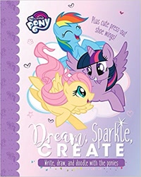 Size: 399x499 | Tagged: safe, imported from derpibooru, fluttershy, rainbow dash, twilight sparkle, alicorn, pony, amazon.com, create, dream, dream sparkle create, my little pony logo, sparkle, twilight sparkle (alicorn)