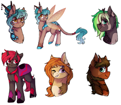 Size: 1743x1518 | Tagged: safe, artist:cloud-drawings, imported from derpibooru, oc, oc only, oc:pele, grottoling, original species, pony, female, male, mare, simple background, stallion, white background