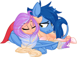 Size: 1024x756 | Tagged: safe, artist:kellythedrawinguni, imported from derpibooru, oc, oc only, earth pony, pony, unicorn, female, mare, prone, simple background, sleeping, transparent background, underhoof