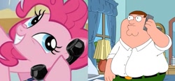 Size: 625x290 | Tagged: safe, imported from derpibooru, pinkie pie, pony, exploitable meme, family guy, glasses, meme, peter griffin, phone