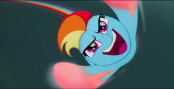 Size: 698x359 | Tagged: safe, imported from derpibooru, screencap, rainbow dash, pony, my little pony: the movie, female, flying, mare, open mouth, solo