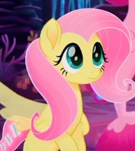 Size: 193x215 | Tagged: safe, imported from derpibooru, screencap, fluttershy, pinkie pie, merpony, seapony (g4), my little pony: the movie, coral, cropped, female, fin wings, fish tail, mare, seaponified, seapony fluttershy, seaquestria, solo, species swap, underwater, water, wings