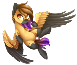 Size: 2552x2149 | Tagged: safe, artist:scarlet-spectrum, imported from derpibooru, oc, oc only, pegasus, pony, art trade, belly, looking at you, simple background, smiling, smirk, solo, spread wings, transparent background, wings