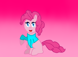 Size: 756x556 | Tagged: safe, artist:zeospark16, imported from derpibooru, pinkie pie, pony, female, gradient background, smiling, solo