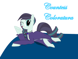 Size: 1000x750 | Tagged: safe, artist:prism note, imported from derpibooru, coloratura, pony, bed, clothes, female, jewelry, looking at you, necklace, one eye closed, robe, simple background, solo, transparent background, wink