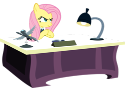 Size: 1061x752 | Tagged: safe, artist:pinkiepizzles, imported from derpibooru, fluttershy, pegasus, pony, clothes, desk, female, lamp, simple background, solo, transparent background, uniform, vector