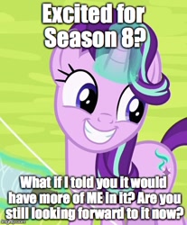 Size: 392x473 | Tagged: safe, edit, edited screencap, imported from derpibooru, screencap, starlight glimmer, pony, unicorn, rock solid friendship, season 8, adventure in the comments, cropped, discussion in the comments, drama, female, grin, image macro, levitation, magic, meme, metadrama, op failed at starting shit, op is a duck, op is trying to start shit, smiling, solo, starlight drama, starlight drama drama, surprisingly civil comments section, telekinesis, the starlight glimmer show