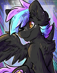 Size: 1711x2171 | Tagged: safe, artist:iroxykun, imported from derpibooru, oc, oc only, oc:zodiac, pegasus, pony, ambiguous gender, freckles, solo, wings