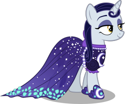 Size: 8000x6648 | Tagged: safe, artist:irisiter, imported from derpibooru, moonlight raven, pony, unicorn, .svg available, absurd resolution, clothes, dress, female, mare, over the moon, simple background, smiling, solo, transparent background, vector