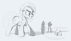 Size: 1816x1050 | Tagged: safe, artist:baratus93, imported from derpibooru, limestone pie, earth pony, pony, female, giant pony, macro, pie family home, rock farm, sketch, solo