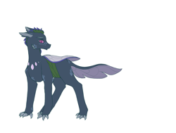 Size: 1024x776 | Tagged: safe, artist:uniquecolorchaos, imported from derpibooru, oc, oc only, oc:speckle scale, hybrid, interspecies offspring, magical gay spawn, male, offspring, parent:spike, parent:thorax, parents:thoraxspike, simple background, solo, white background