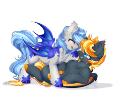 Size: 1024x819 | Tagged: safe, artist:pvrii, artist:silent-shadow-wolf, imported from derpibooru, oc, oc only, oc:jack o'lantern, oc:midnight radiance, bat pony, pony, chest fluff, duo, female, male, mare, oc x oc, shipping, simple background, stallion, straight, transparent background