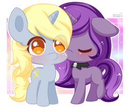 Size: 600x507 | Tagged: safe, artist:exceru-karina, imported from derpibooru, oc, oc only, oc:mystic, oc:techno gadgets, pony, duo