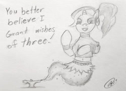 Size: 1190x857 | Tagged: safe, artist:bitgamer, imported from derpibooru, trixie, genie, pony, unicorn, 30 minute art challenge, female, solo, traditional art